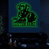 Custom Metal Labrador Retriever Sign with Led Light, Labrador Retriever Name Gift, Gift For Dog Lover, Dog Monogram Metal Sign, Dog Mom Gift