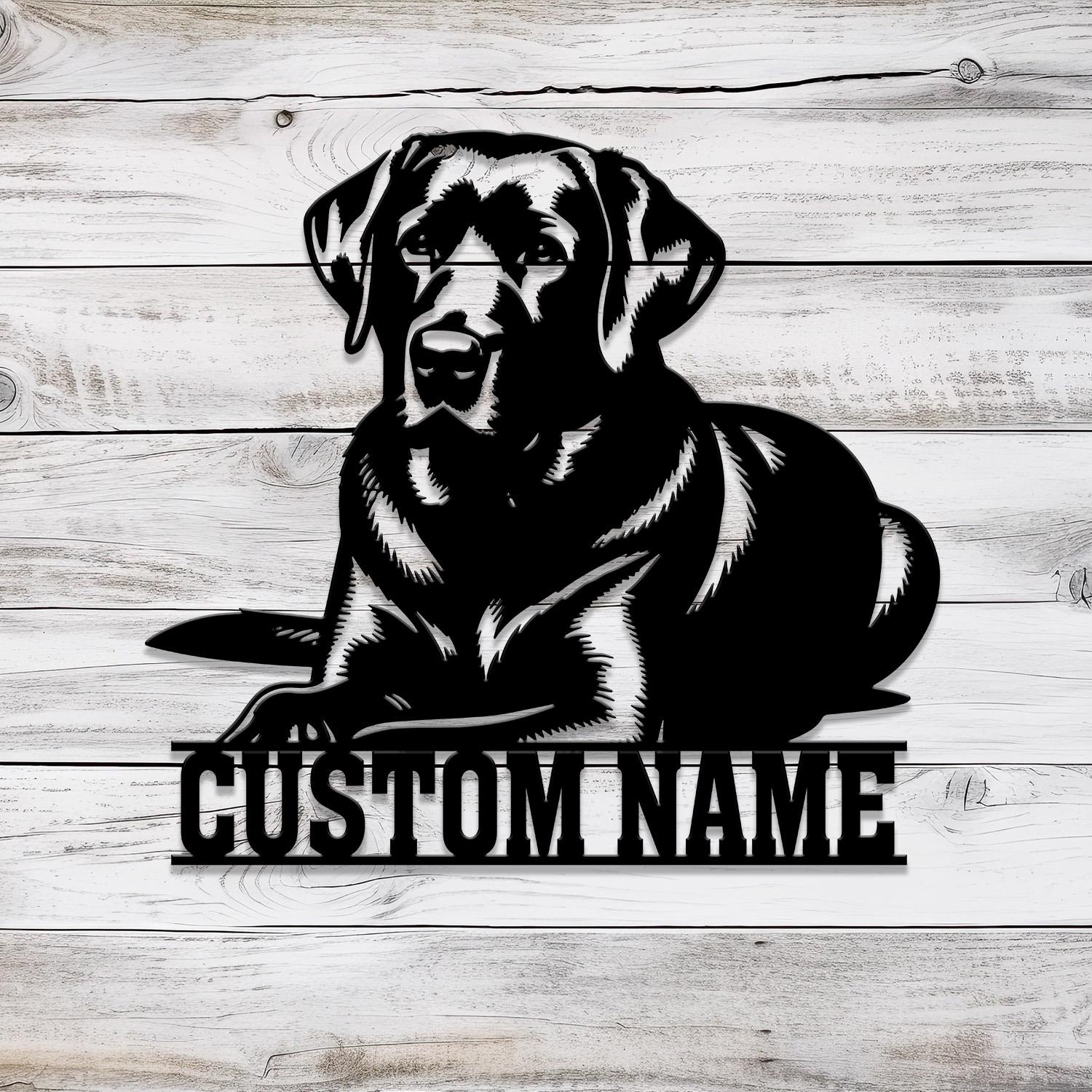 Custom Metal Labrador Retriever Sign with Led Light, Labrador Retriever Name Gift, Gift For Dog Lover, Dog Monogram Metal Sign, Dog Mom Gift
