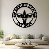 Custom Name Home Gym Metal Sign, Powerlifting Metal Wall Art, Personalized Home Gym Sign, Fitness Decor, Gift for Dad Husband