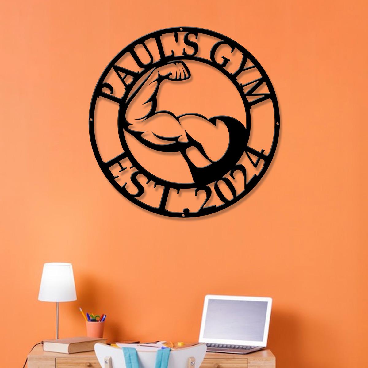 Personalized Metal Home Gym Metal Sign with Led Light, Gym Wall Decor, Metal Wall Decor, Home Gym Decor, Personalized Home Decor