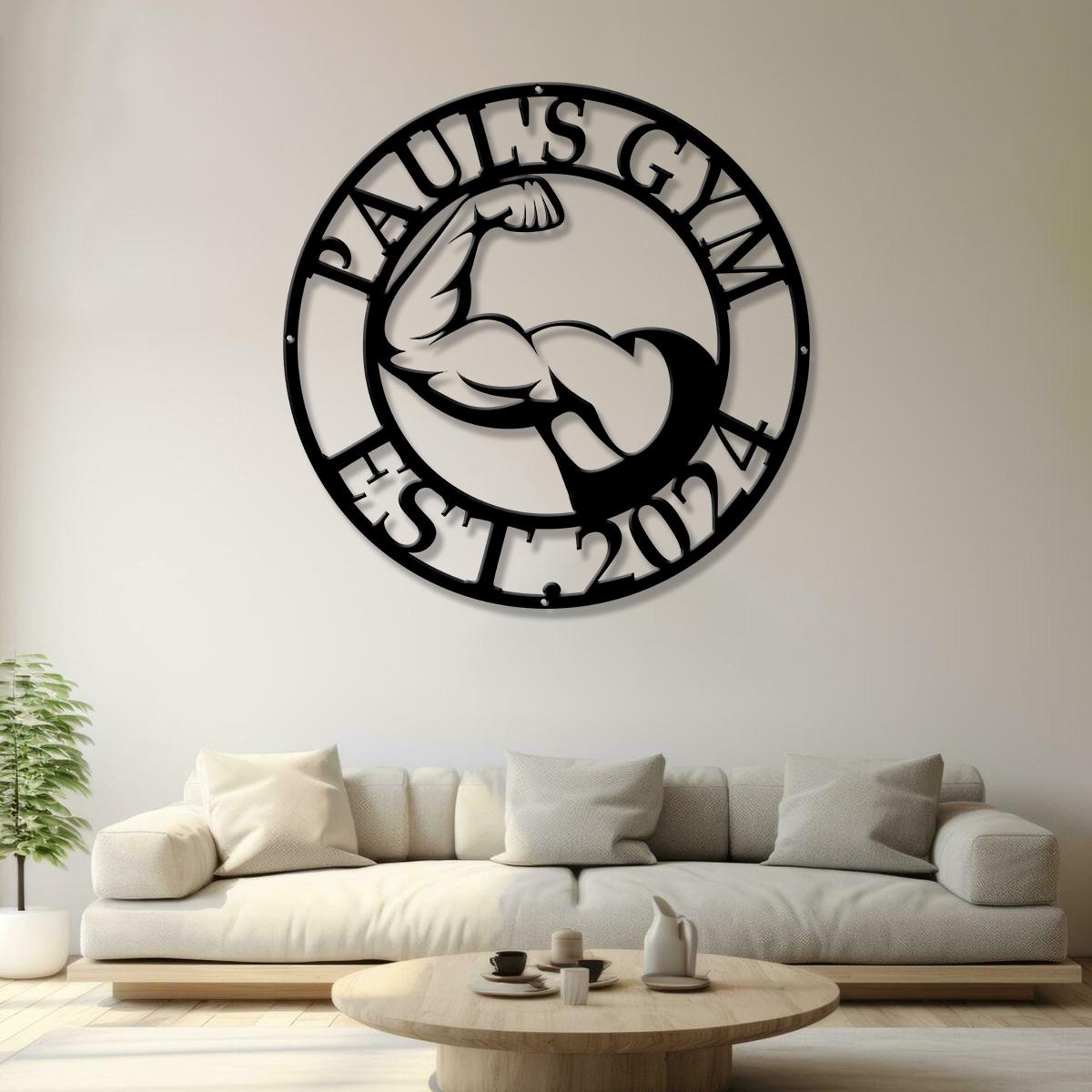Personalized Metal Home Gym Metal Sign with Led Light, Gym Wall Decor, Metal Wall Decor, Home Gym Decor, Personalized Home Decor