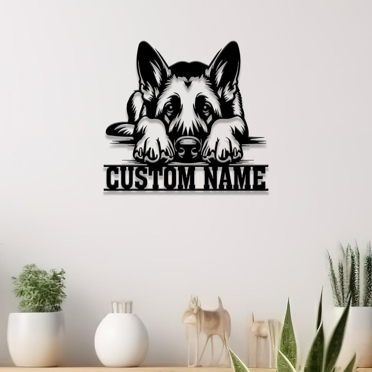 Custom Name German Shepherd Metal Sign with Led Light, German Shepherd Sign, Personalized Dog Sign, Dog Monogram, Dog Mom Gift, Dog Gift
