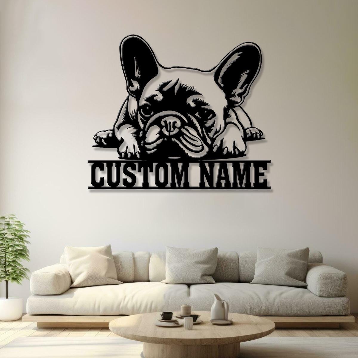 Custom Name French Bulldog Metal Sign with Led Light, French Bulldog Sign, Personalized Dog Sign, Dog Monogram, Dog Mom Gift, Dog Gift