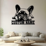 Custom Name French Bulldog Metal Sign with Led Light, French Bulldog Sign, Personalized Dog Sign, Dog Monogram, Dog Mom Gift, Dog Gift