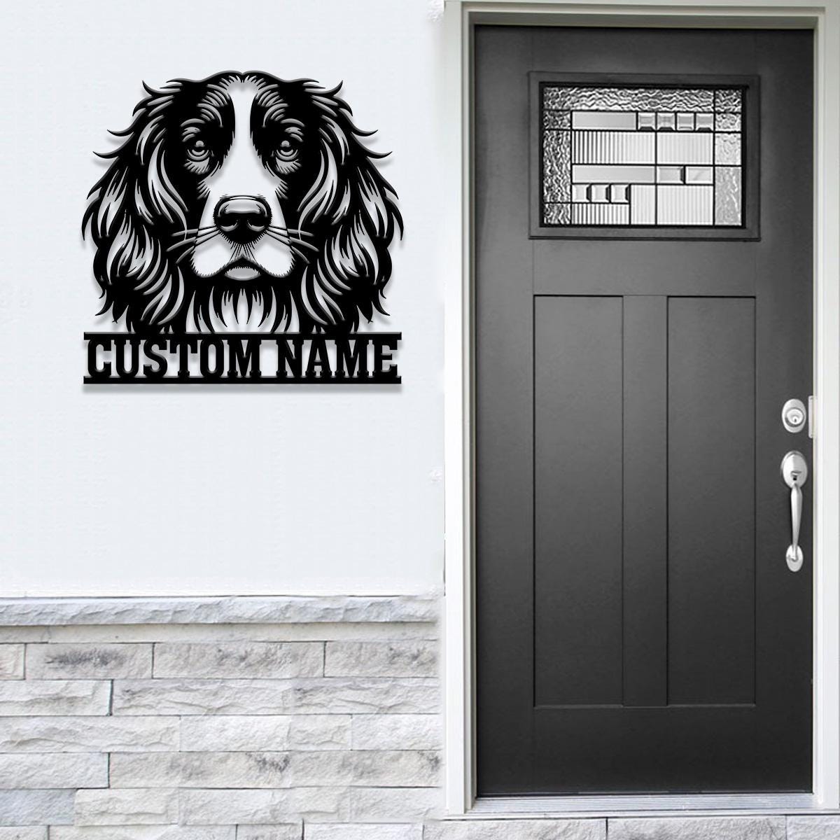 Custom Name Springer Spaniel Metal Sign with Led Light, Springer Spaniel Sign, Personalized Dog Sign, Dog Monogram, Dog Mom Gift, Dog Gift