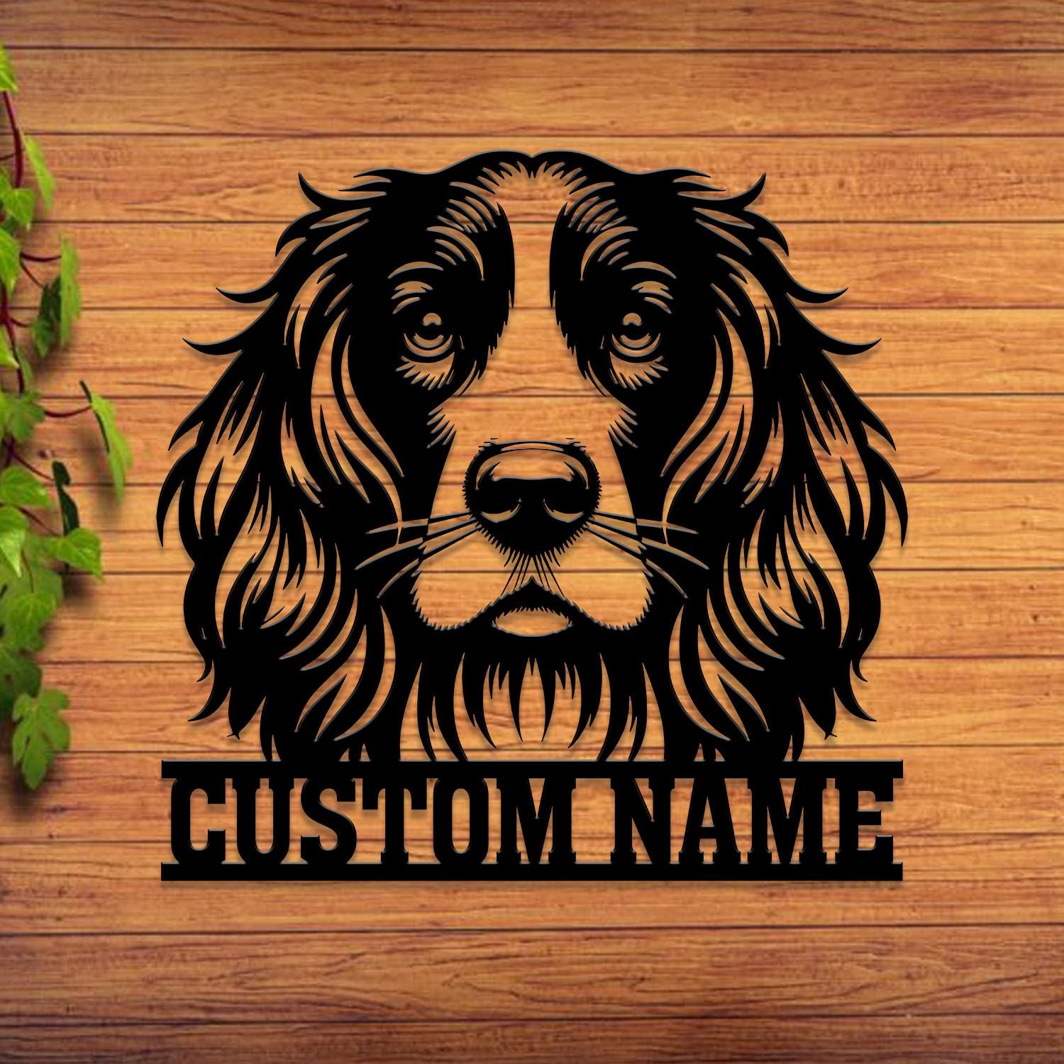 Custom Name Springer Spaniel Metal Sign with Led Light, Springer Spaniel Sign, Personalized Dog Sign, Dog Monogram, Dog Mom Gift, Dog Gift