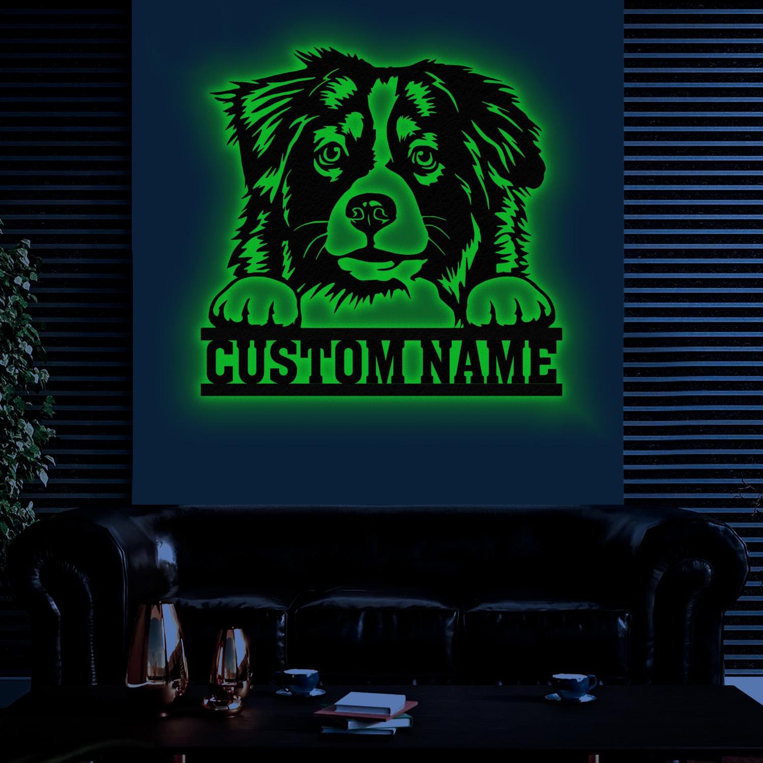 Custom Metal Australian Shepherd Sign, Australian Shepherd Family Name Gift, Gift For Dog Lover, Dog Monogram Metal Sign, Dog Mom Gifts