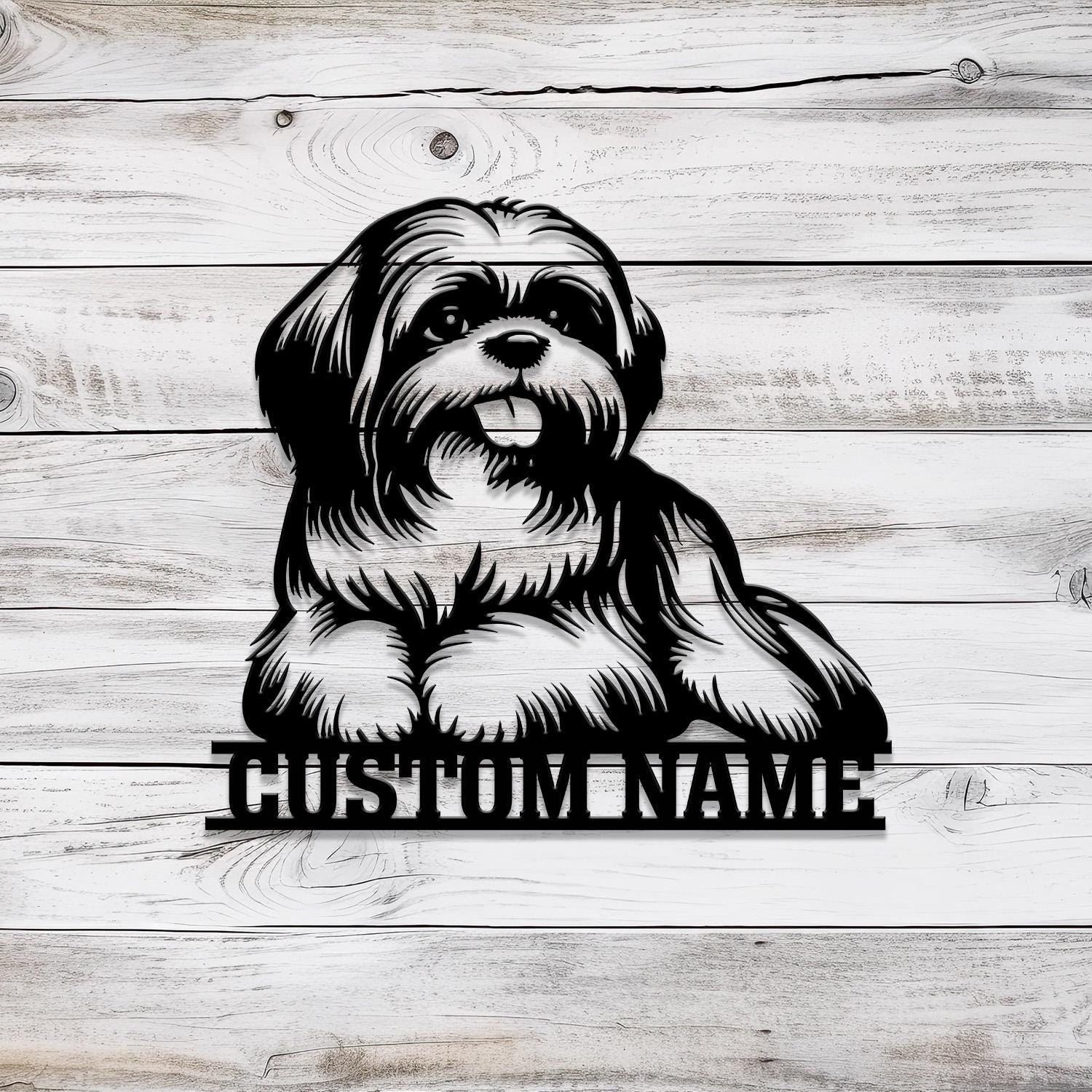 Custom Metal Shih Tzu Sign with Led Light, Shih Tzu Family Name Gift, Gift For Dog Lover, Dog Monogram Metal Sign, Dog Mom Gifts