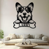 Custom Metal Corgi Sign with Led Light, Corgi Family Name Gift, Gift For Dog Lover, Dog Monogram Sign, Dog Mom Gifts, Corgi Lovers Gift