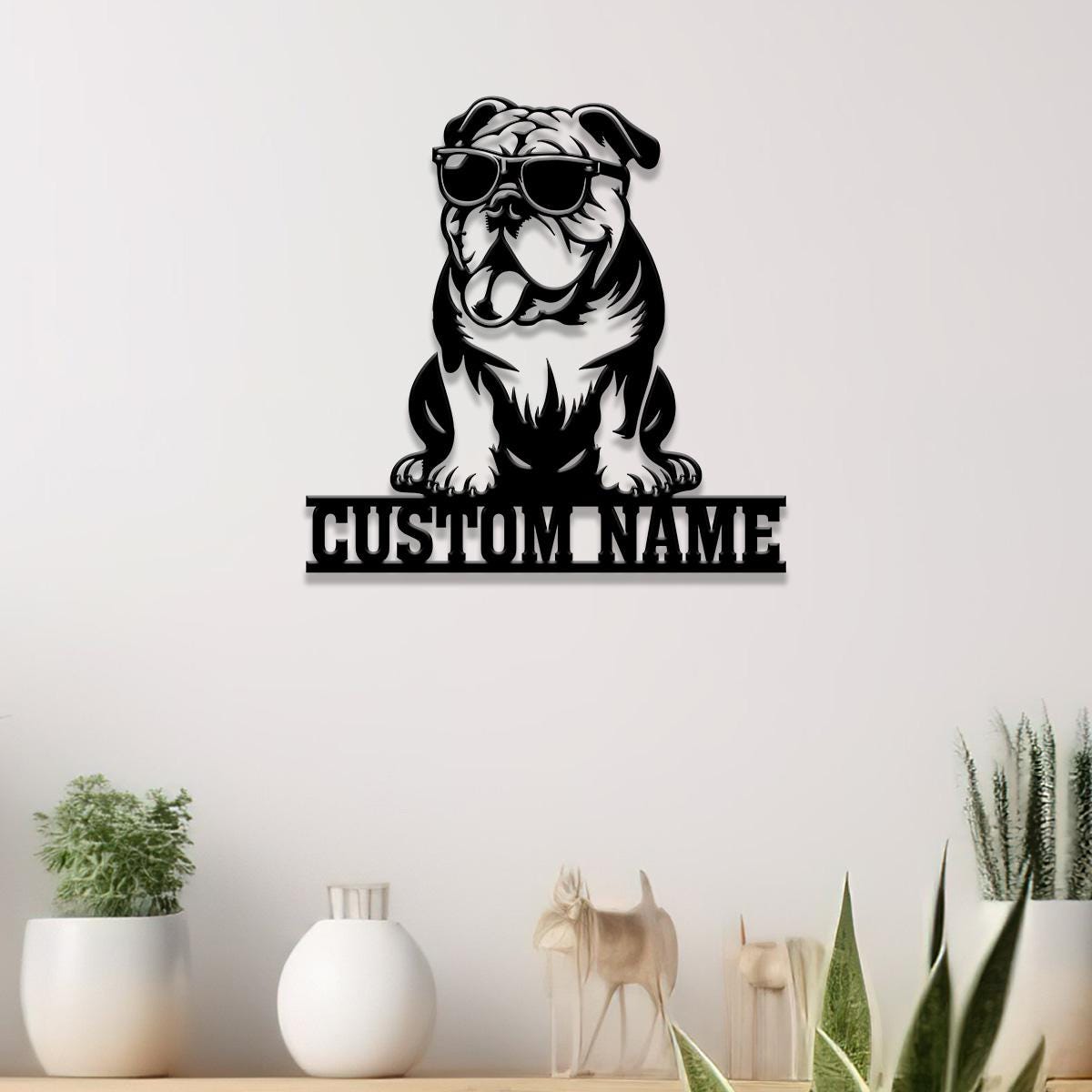 Custom Metal Bulldog Sign, Bulldog Family Name Gift, Gift For Dog Lover, Dog Monogram Metal Sign, Dog Mom Gifts, Bulldog Lovers Gift