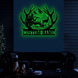 Custom Deer Hunting Metal Sign, Personalized Deer Wall Art, Gift for Hunter, Hunter Name Sign, Deer Wall Art, Men Cave Sign