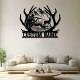 Custom Deer Hunting Metal Sign, Personalized Deer Wall Art, Gift for Hunter, Hunter Name Sign, Deer Wall Art, Men Cave Sign