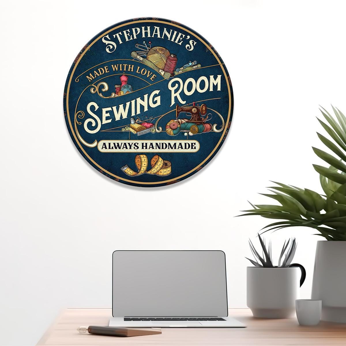 Personalized Sewing Room Metal Sign with Led Light, Craft Sign Decor, Craft Quilting Sign, Art Room Decor, Sewing Hobby Sign, Gift for Mom