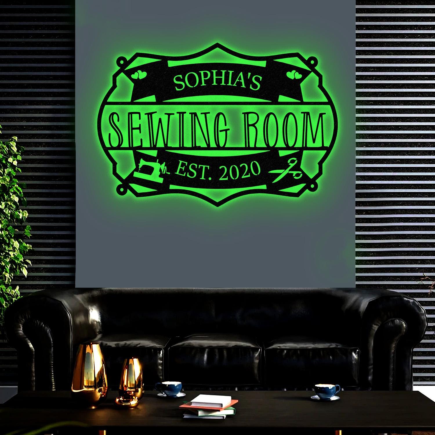 Personalized Sewing Room Metal Sign with Led Light, Craft Sign Decor, Craft Quilting Sign, Art Room Decor, Sewing Hobby Sign, Gift for Mom