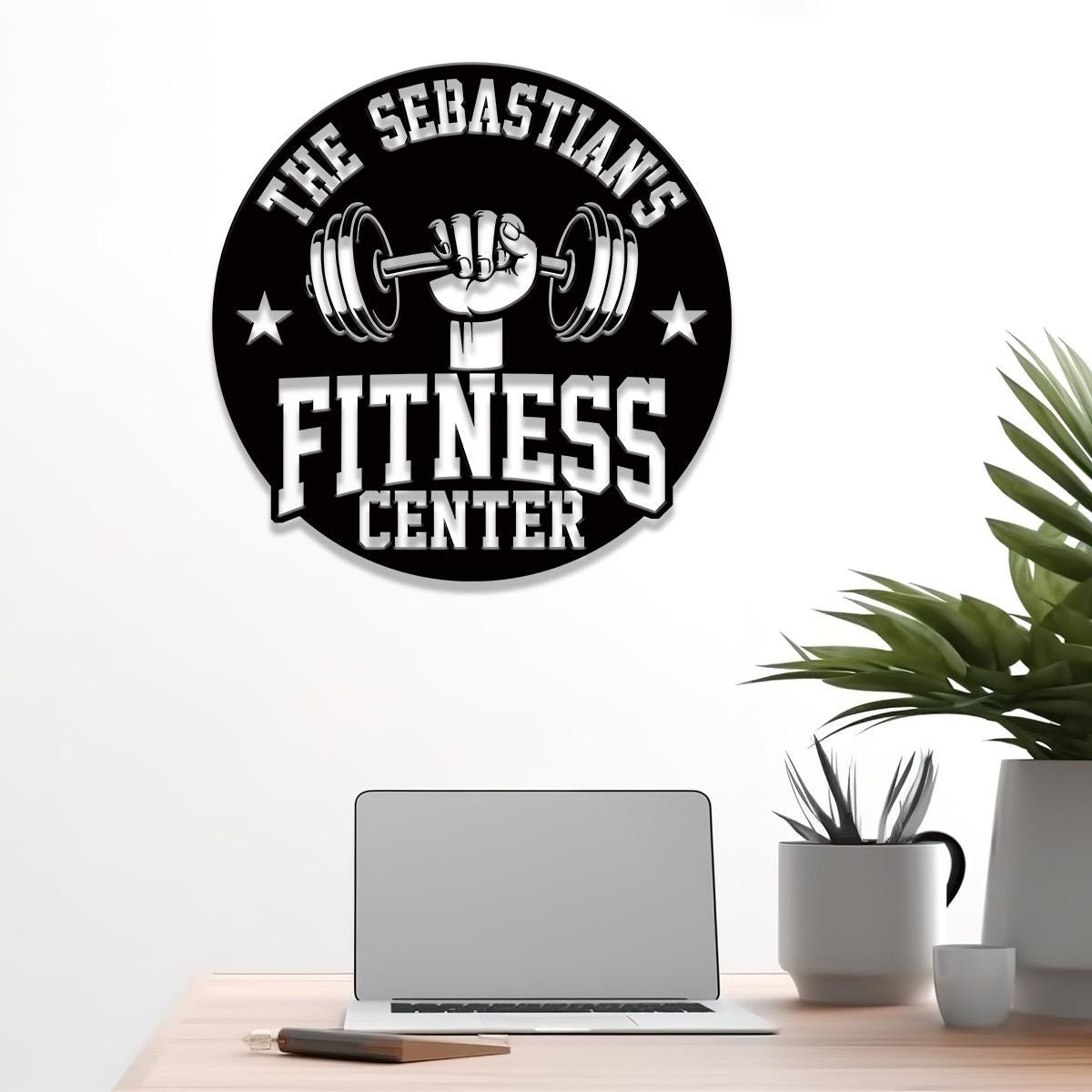 Custom Name Metal Fitness Center Sign with Led Light, Metal Gym Sign, Home Gym Sign, Cross Fit Sign, Gymer Gifts, Gift for Dad