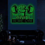 Custom Name Metal Home Gym Sign with Led Light, Metal Gym Sign, Cross Fit Sign, Fitness Decor, Gymer Gifts, Gift for Dad