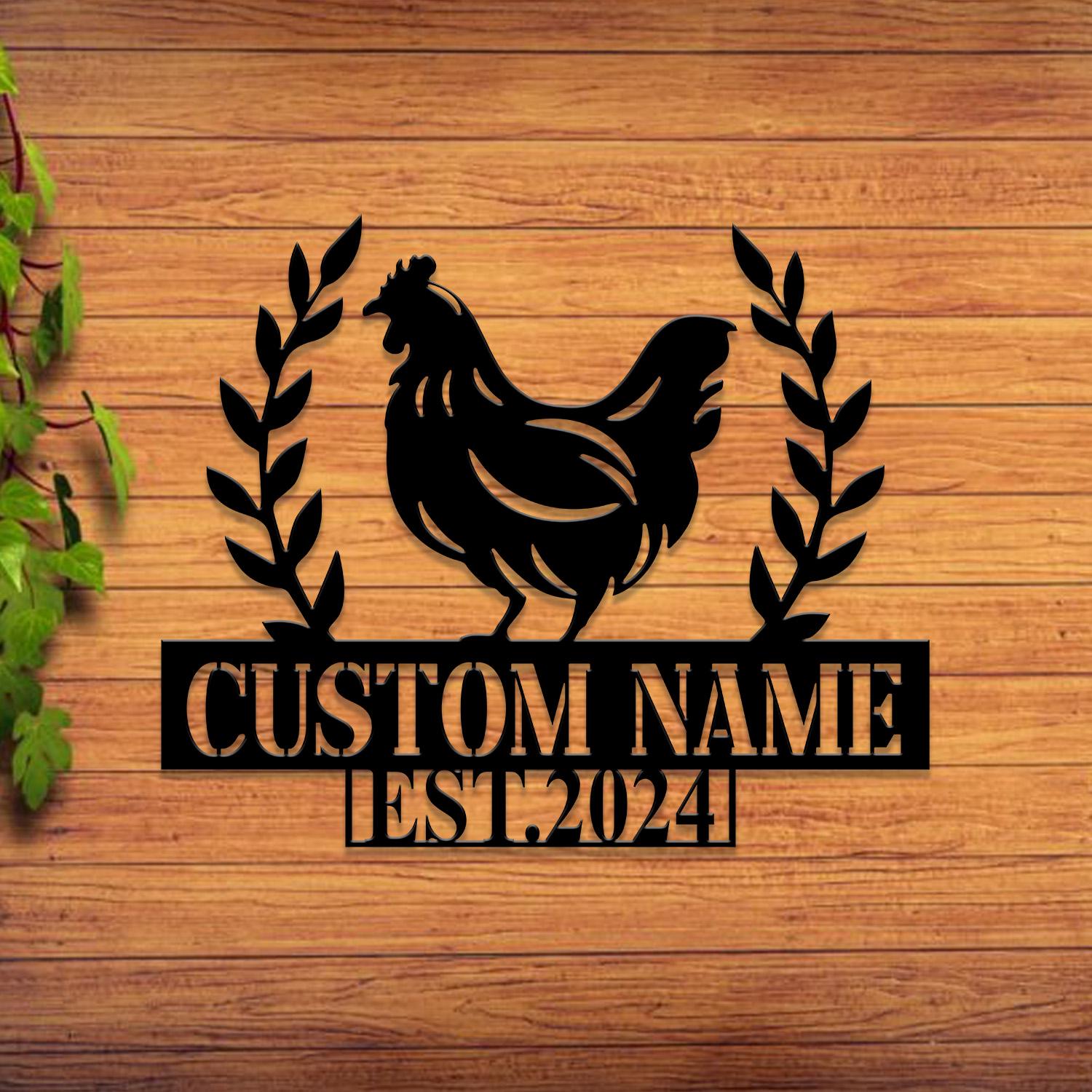 Personalized Chicken Coop Sign, Chicken coop Wall Art, Custom Chicken Metal Sign, Farm House Decor, Hen house Sign, Farm Decor, Barn Decor