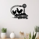 Custom Fluffy Butt Hut Metal Signs, Chicken Coop Sign, Personalized Chicken Farm Sign, Farm Coop Sign, Family Name Chicken Coop Sign