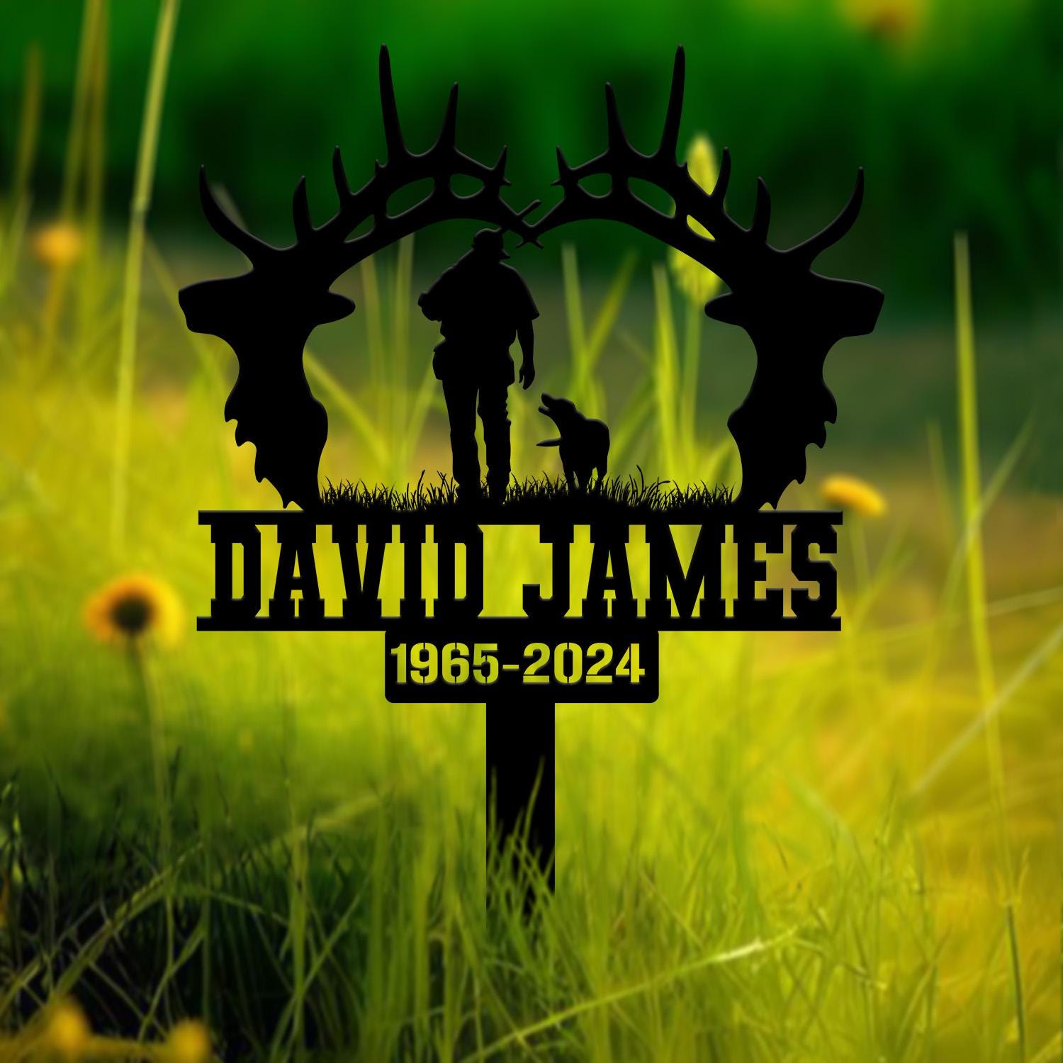 Custom Hunting Memorial Plaque Stake, Memorial Grave Marker, Hunter Memorial Stake For Grave, Hunter Loss, Dad Loss, Hunter Sign