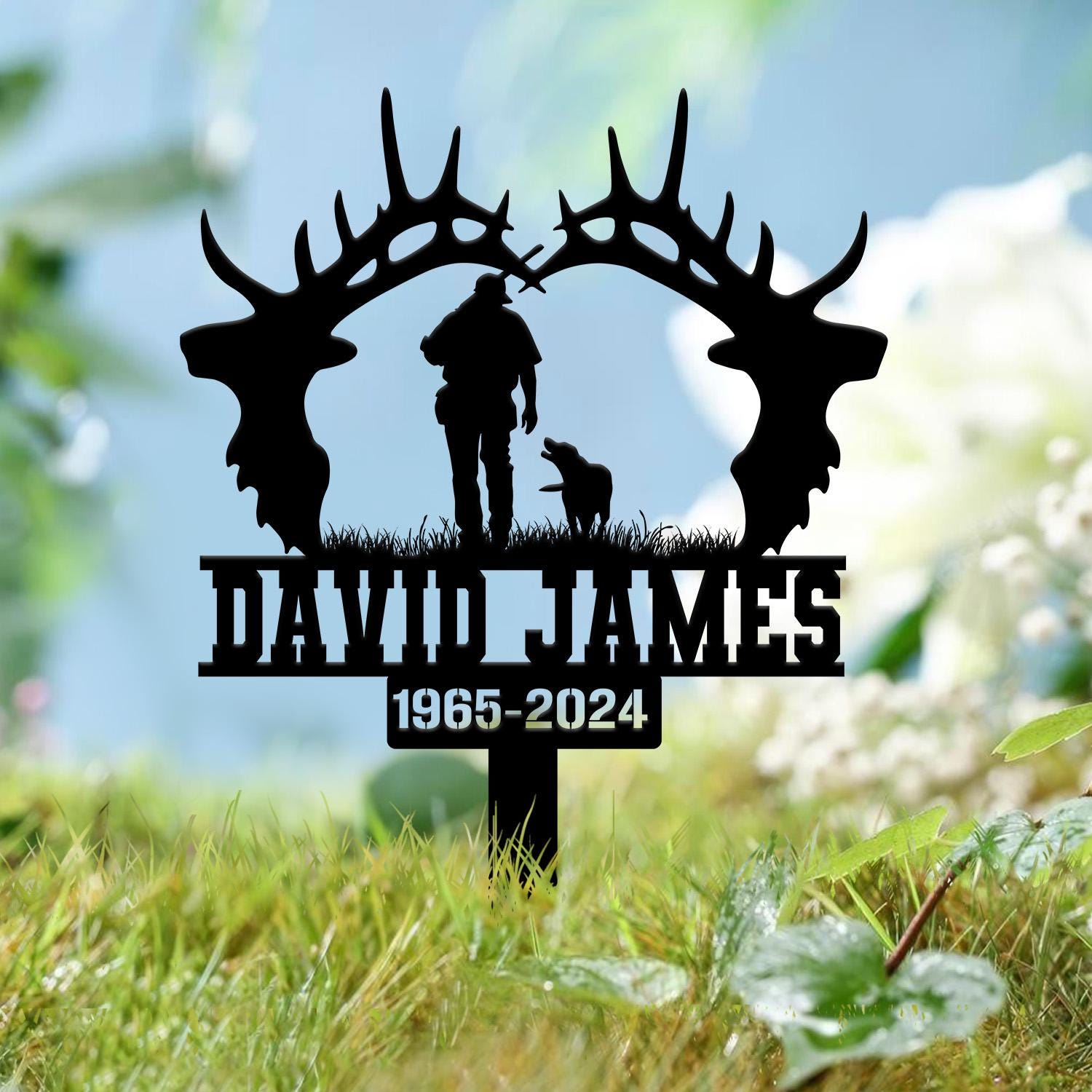Custom Hunting Memorial Plaque Stake, Memorial Grave Marker, Hunter Memorial Stake For Grave, Hunter Loss, Dad Loss, Hunter Sign