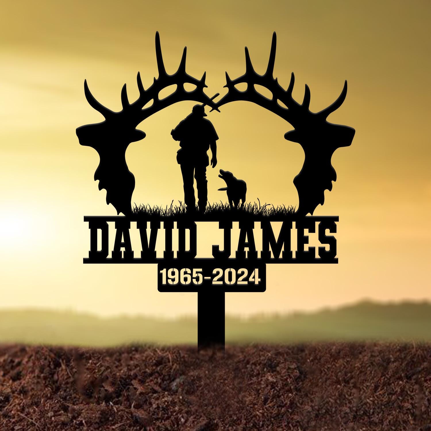 Custom Hunting Memorial Plaque Stake, Memorial Grave Marker, Hunter Memorial Stake For Grave, Hunter Loss, Dad Loss, Hunter Sign