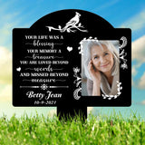 Custom Photo Grave Marker, Temporary Grave Marker With Photo, Outdoor Memorial Plaque, Sympathy Plaque, Remembrance Plaque