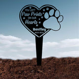 Custom Dog Memorial Garden Stake with Heart and Paw, Pet Grave Marker, Metal Garden Sign, Custom Dog Memorial Sign, Remembrance Gift