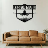 Personalized Airplane Hangar Metal Sign, Custom Pilot Decor for Aviation Enthusiasts, Aircraft Wall Art, LED Hangar Sign, Aviation Gift