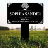 Personalized Memorial Metal Plaque: Custom name & dates for a heartfelt garden marker. A touching sympathy gift to honor and remember