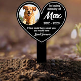 Custom Dog Loss Memorial Stake: Personalized pet grave marker with photo tribute. Perfect for bereaved dog owners, a heartfelt gift.