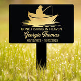 Custom Fishing Memorial Plaque - Gone Fishing in Heaven Tribute Sign - Personalized Memorial Garden or Yard Plaque for Fishermen