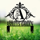 Personalized Garden Stake Sign - Custom Last Name Monogram. Perfect for birthdays, anniversaries, or housewarmings.