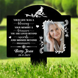 Custom Photo Grave Marker, Temporary Grave Marker With Photo, Outdoor Memorial Plaque, Sympathy Plaque, Remembrance Plaque