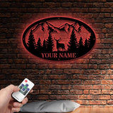 Custom Personalized Oval Deer Metal Cabin Sign, Outdoor Hunting Decor, Deer Hunter Gift, Family Name Sign, Last Name Deer Monogram for Cabin