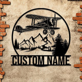 Personalized Airplane Hangar Metal Sign, Custom Pilot Decor for Aviation Enthusiasts, Aircraft Wall Art, LED Hangar Sign, Aviation Gift