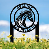 Personalized Horse Barn Metal Address Stake, Modern Address Sign, Custom House Numbers, Metal Address Sign, Address Numbers, Road Address