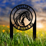 Personalized Horse Barn Metal Address Stake, Modern Address Sign, Custom House Numbers, Metal Address Sign, Address Numbers, Road Address