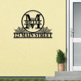 Personalized Metal Halloween Address Sign, Custom Metal House Number Sign, Metal Street Address Plaque Outdoor Wall Art, Front Door Signs