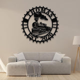 Custom Railroad Sign with Led Light, Train Metal Sign Name, Railway Sign, Personalized Train Sign, Gift For Train Lover, Train Wall Art