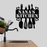 Custom Nana's Metal Kitchen Sign with Led Light, Kitchen Decor, Name Kitchen Sign, Farmhouse Kitchen Decor, Cooking Gift for Grandma Mom