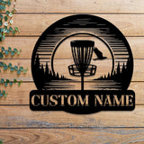 Personalized Disc Golf Metal Wall Art LED Light, Custom Disc Golfer Name Sign, Home Decor, Disc Golf Wall Art, Gift for Disc Golf Players