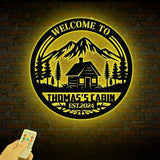 Personalized Cabin Metal Sign, Cabin Sign, Lodge Decor, Cabin Decor, Cabin Lake House Cottage Welcome Sign, Custom Camp Sign, Outdoor Sign