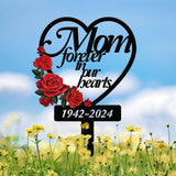 Personalized Rose Memorial Plaque Stake, Memorial Gifts for Loss of Mother, Memorial Sign, In Loving Memory Gift, Gift Loss Of Family