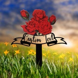 Personalized Rose Memorial Plaque Stake, Memorial Gifts for Loss of Mother, Memorial Sign, In Loving Memory Gift, Gift Loss Of Family