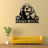 Personalized Cocker Spaniel Metal Wall Art, Family Name Gift for Dog Lovers, Dog Monogram Sign, Dog Mom Gifts