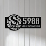 Personalized Metal Address Sign, Custom Metal House Number Sign, Front Door Wall Hanger Signs, Metal Street Address Plaque Outdoor Wall Art,