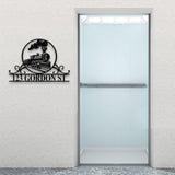 Personalized Train Metal Address Sign, Custom Metal House Number Sign, Metal Street Address Plaque Outdoor Wall Art, Front Door Signs