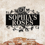 Custom Name Rose Garden Sign, Custom Metal Hanging Garden Sign, Personalized Metal Gardening Gift, Outdoor Decor, Rose Garden Sign