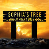 Custom Memorial Tree Sign With Stake, Personalized Tree Metal Garden Marker, Tree Garden Sign, Tree Plaque Marker, Tree Decor