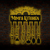 Custom Mimi's Metal Kitchen Sign with Led Light, Kitchen Decor, Name Kitchen Sign, Farmhouse Kitchen Decor, Cooking Gift for Grandma Mom
